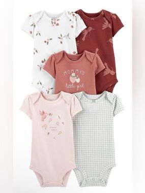 Carter's Girls 5 Piece Short-Sleeve Baby Bodysuit